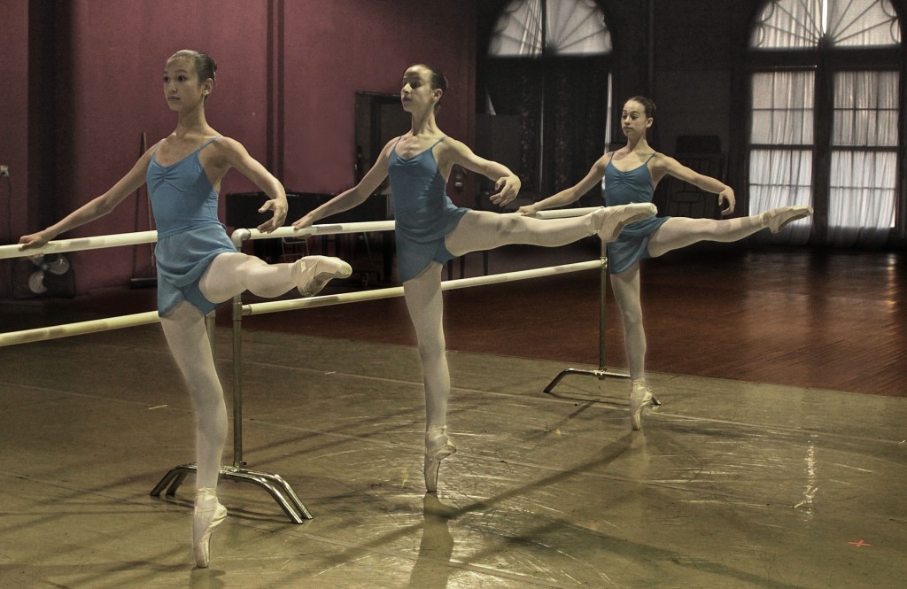ballet students at barre