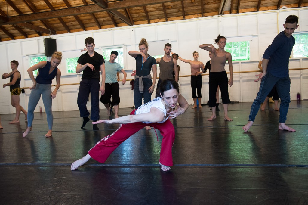 Ami Shulman with participants from the 2011 Contemporary Program of The School at Jacob's Pillow; photo Cherylynn Tsushima, courtesy Jacob's Pillow Dance 