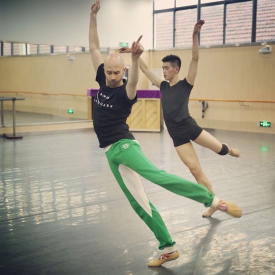 Peter Quanz, rehearsal in Wuxi, China with dancer Yi Xi.
